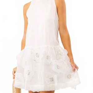 White Floral Embellished Dress